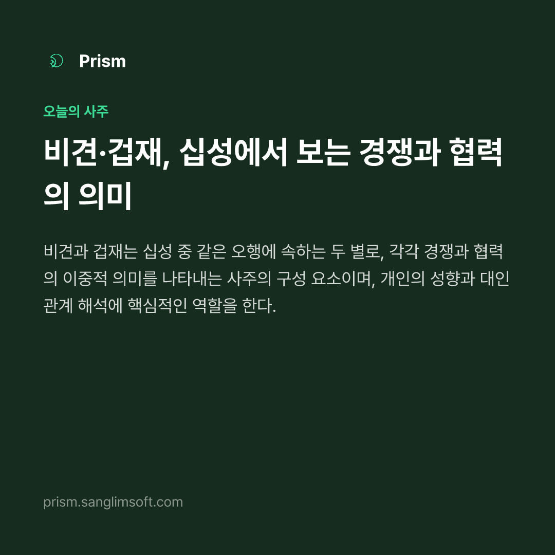 비견·겁재, 십성에서 보는 경쟁과 협력의 의미