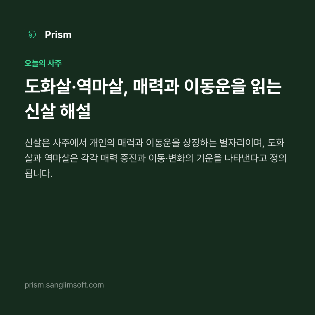 도화살·역마살, 매력과 이동운을 읽는 신살 해설