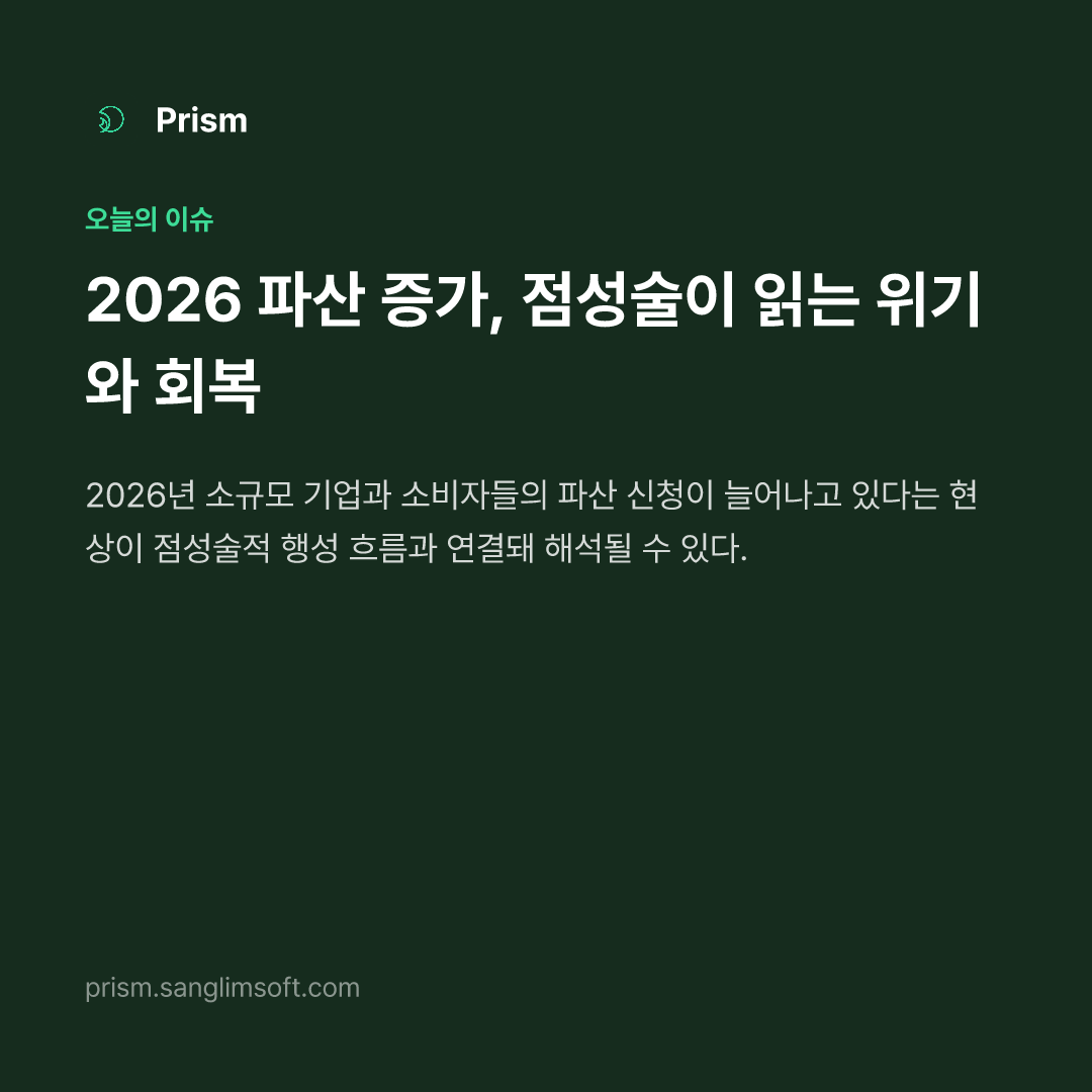 2026 파산 증가, 점성술이 읽는 위기와 회복