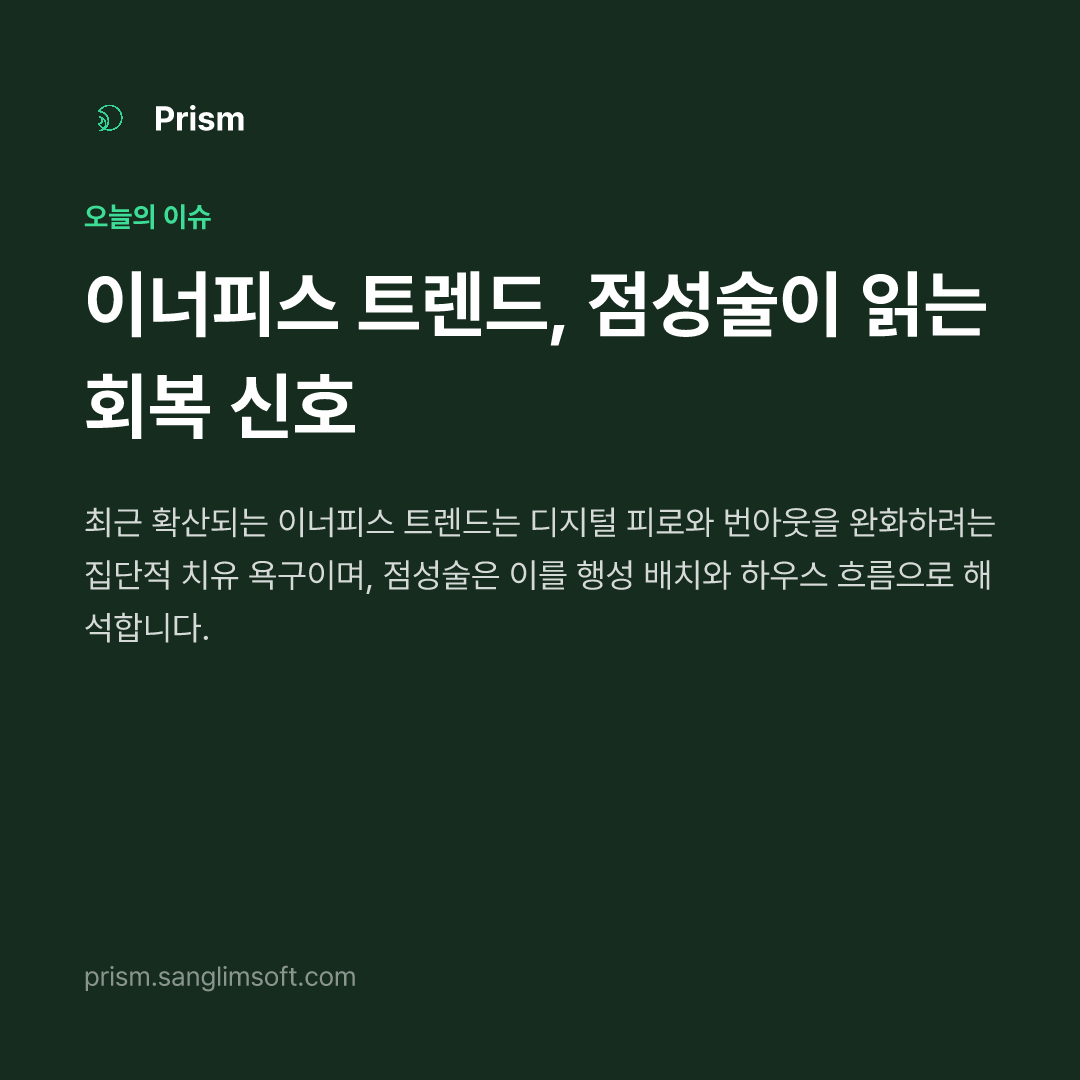 이너피스 트렌드, 점성술이 읽는 회복 신호
