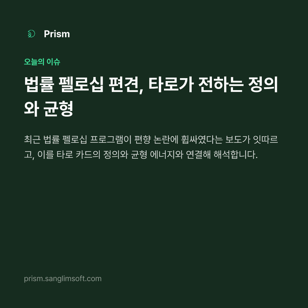법률 펠로십 편견, 타로가 전하는 정의와 균형